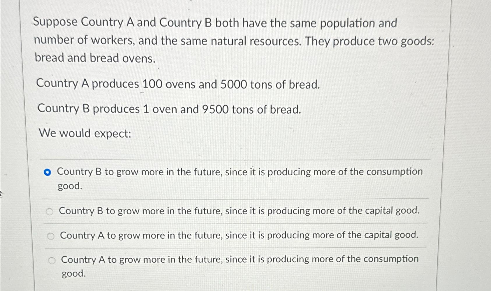 Solved Suppose Country A And Country B Both Have The Same | Chegg.com