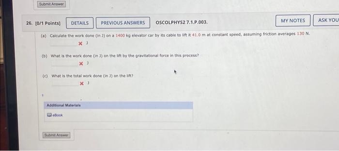Solved (a) Calculate the work done (in J) on a 1400 kg | Chegg.com