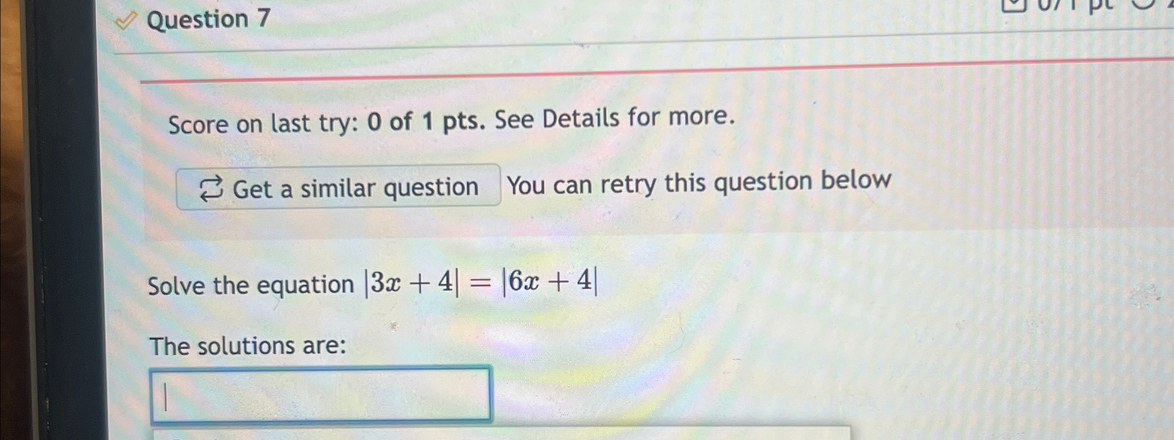 Solved Question 7Score on last try: 0 ﻿of 1 ﻿pts. ﻿See | Chegg.com