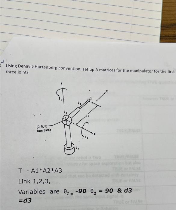 Solved Using Denavit-Hartenberg Convention, Set Up A | Chegg.com