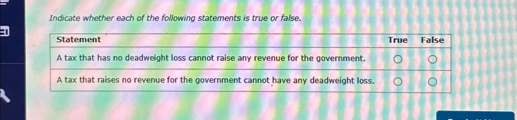 Solved Indicate whether each of the following statements is | Chegg.com