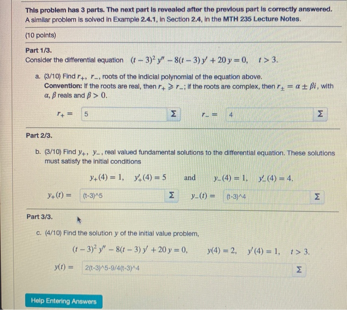 Solved This problem has 3 parts. The next part is revealed | Chegg.com
