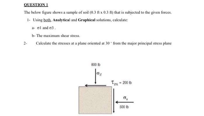 Solved QUESTION 1 The Below Figure Shows A Sample Of Soil | Chegg.com