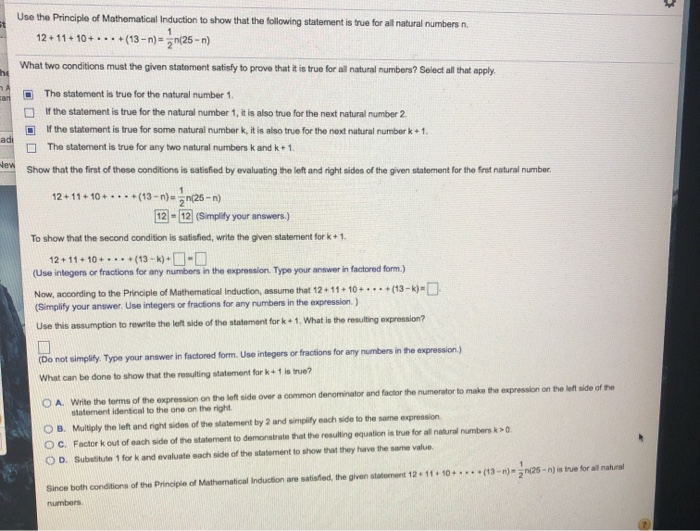 Solved Use the Principle of Mathematical Induction to show