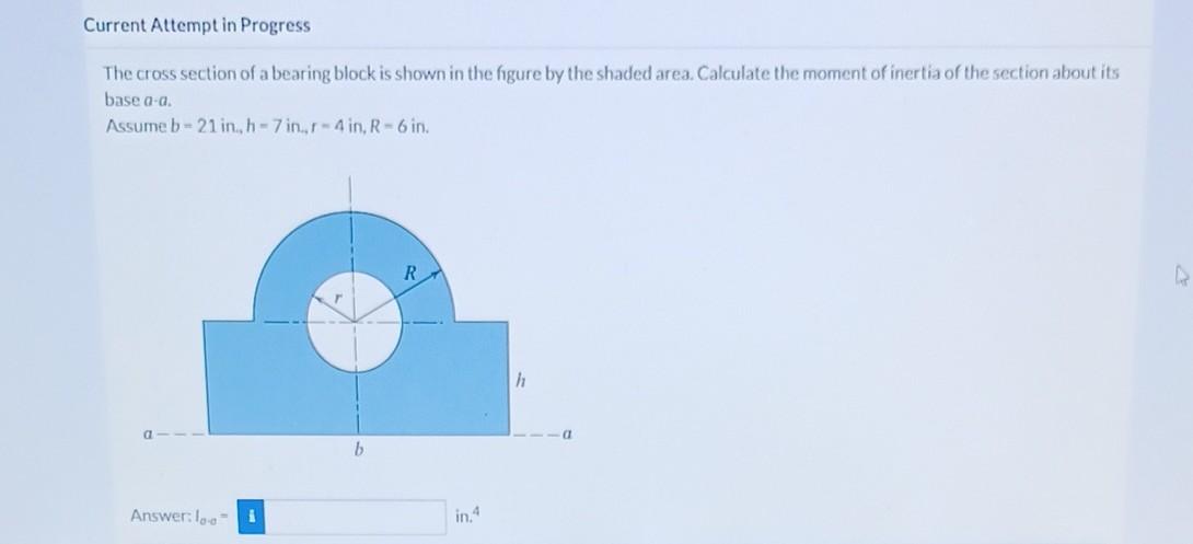 Solved The cross section of a bearing block is shown in the | Chegg.com