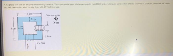 Solved EXAM HELPa magnetic core with air gap is shown in | Chegg.com