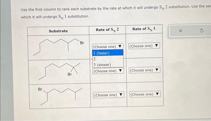 Solved Use The First Column To Rank Each Substrate By The 9703