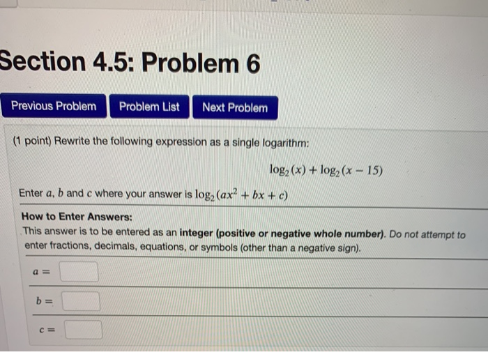 Solved Section 4.5: Problem 6 Previous Problem Problem List | Chegg.com