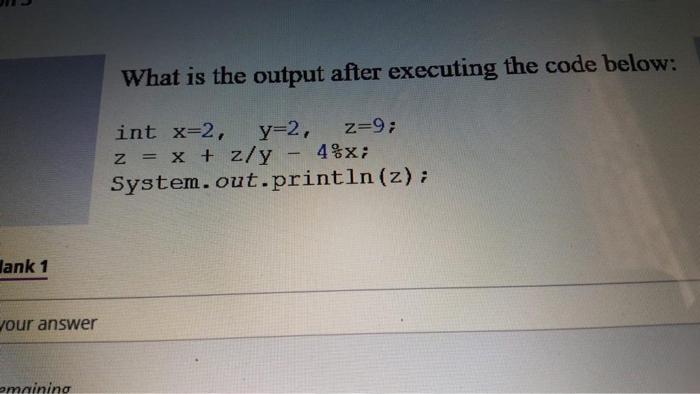 Solved What is the output after executing the code below: | Chegg.com