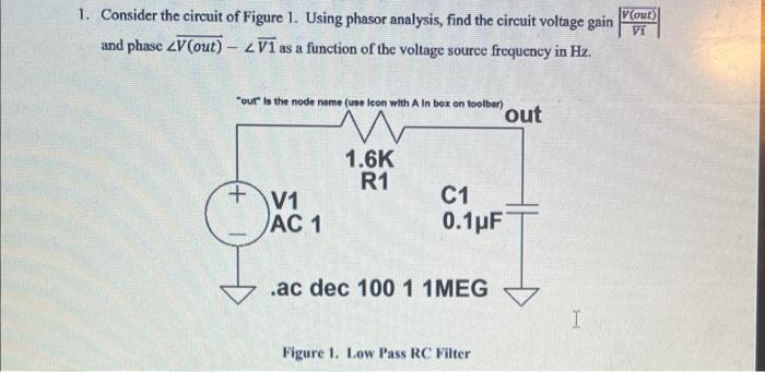 Solved 1. Consider the circuit of Figure 1. Using phasor | Chegg.com