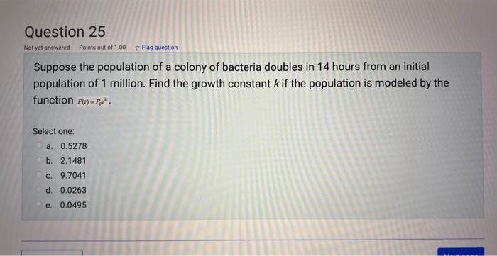 Solved Suppose the population of a colony of bacteria | Chegg.com