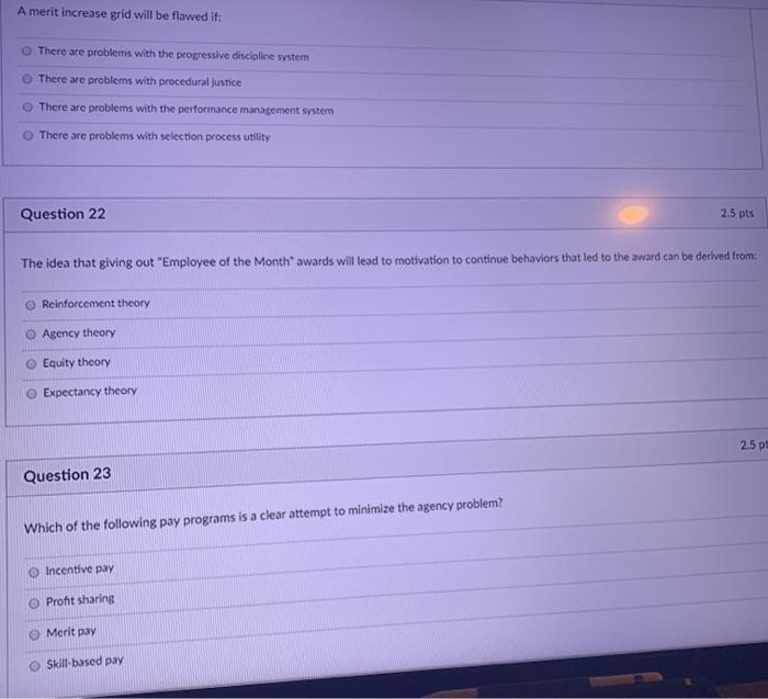 Solved A merit increase grid will be flawed if: There are | Chegg.com
