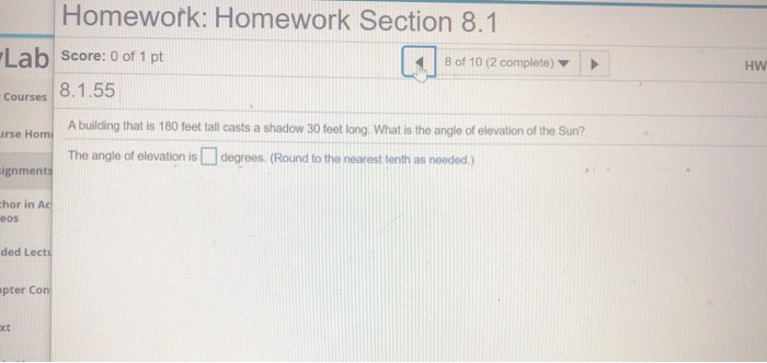 Solved Homework: Homework Section 8.1 -Lab Score: 0 Of 1 Pt | Chegg.com