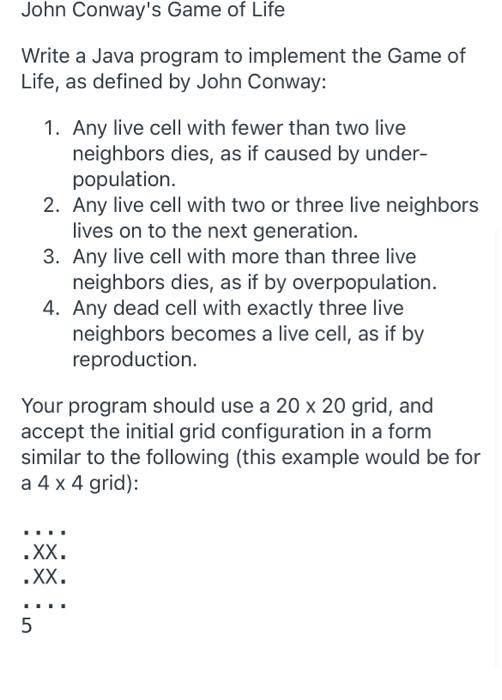 The Game of Life and Living