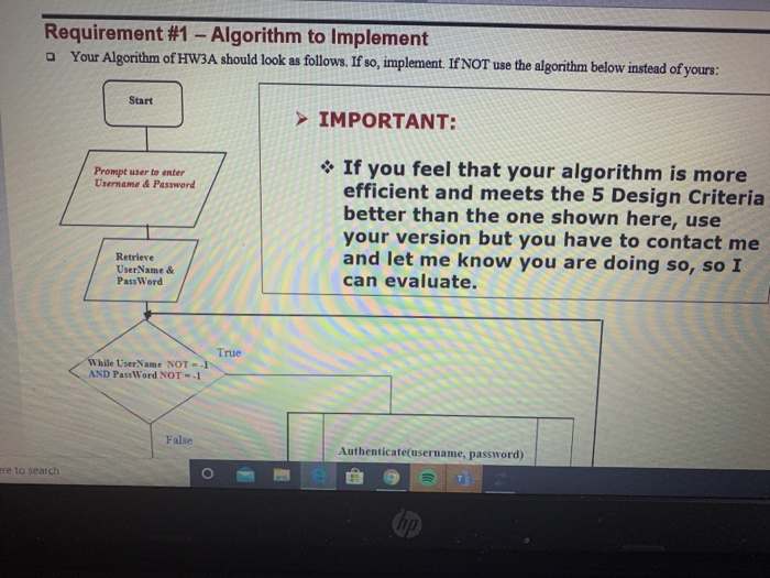 Solved Requirement #1 - Algorithm to Implement Your | Chegg.com