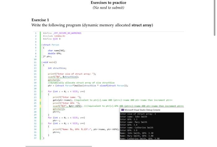 Solved Exercises to practice (No need to submit) Exercise 1 | Chegg.com