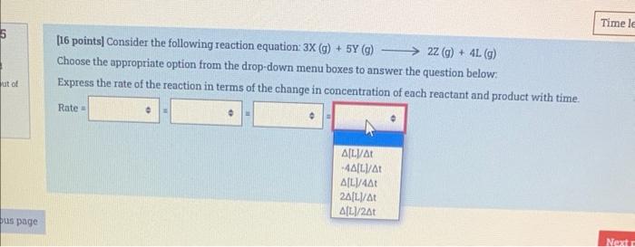 Solved [16 points] Consider the following reaction equation: | Chegg.com