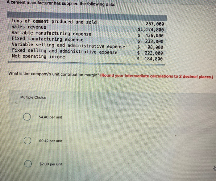A Cement Manufacturer Has Supplied The Following Data Solved A cement manufacturer has supplied the following | Chegg.com