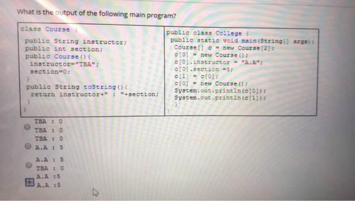Solved What is the output of the following main program? | Chegg.com