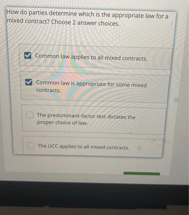Solved How do parties determine which is the appropriate law