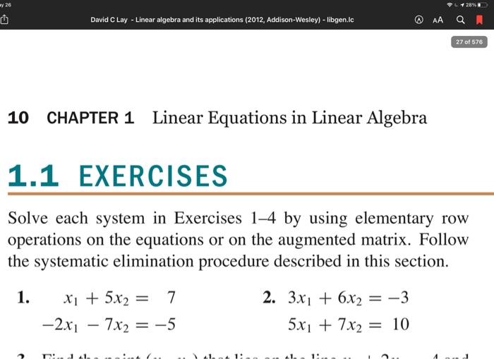 Solved ay 26 1 2840 David C Lay - Linear algebra and its | Chegg.com