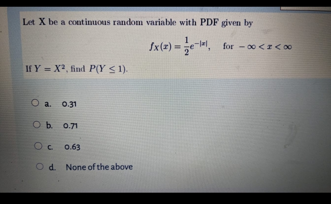 Solved Let x ﻿be a continuous random variable with PDF given | Chegg.com