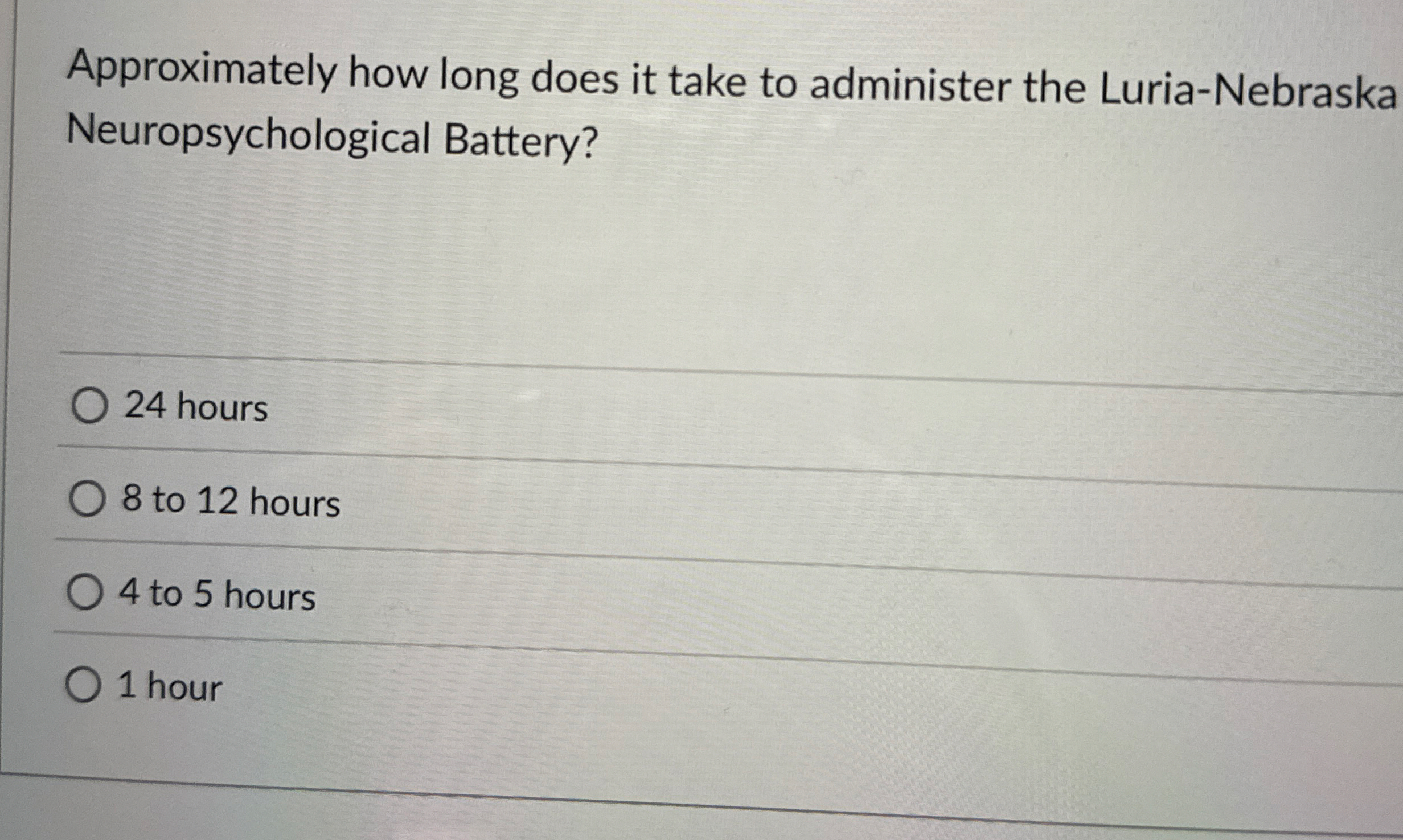 Solved Approximately How Long Does It Take To Administer The Chegg Com