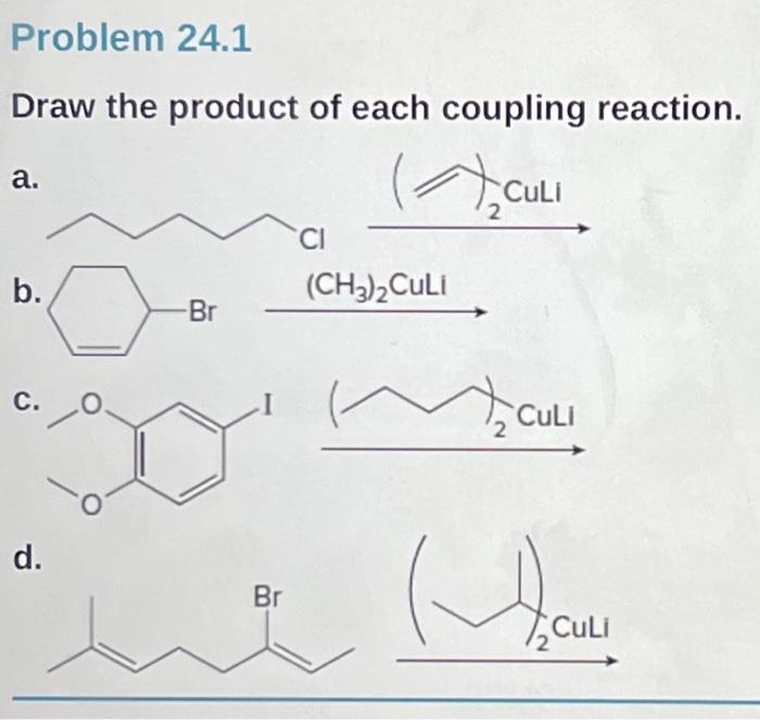 Solved Draw The Product Of Each Coupling Reaction. A. B. C. | Chegg.com