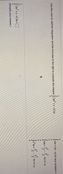 Solved B Use The Rules For Definite Integration And The | Chegg.com