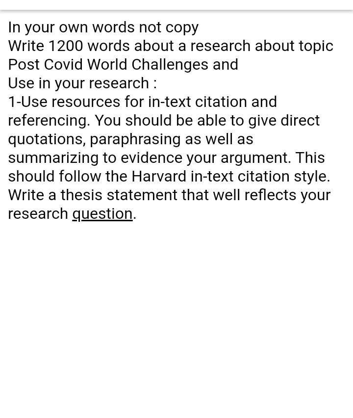 In Your Own Words Not Copy Write 10 Words About A Chegg Com