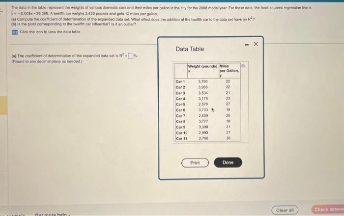 Solved The data in the table raprosent the woipts of various | Chegg.com