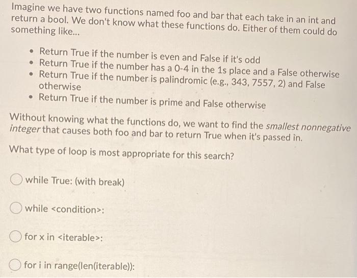 Solved Imagine we have two functions named foo and bar that | Chegg.com