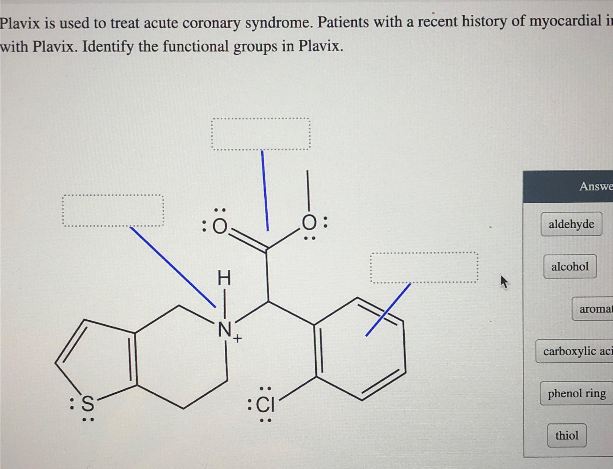 Solved Plavix is used to treat acute coronary syndrome. | Chegg.com