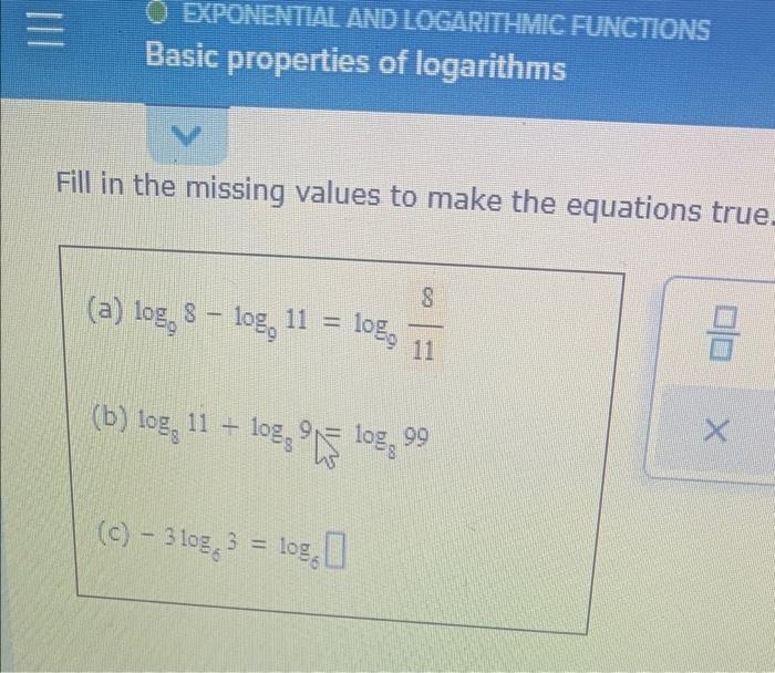 Solved = O EXPONENTIAL AND LOGARITHMIC FUNCTIONS Basic | Chegg.com