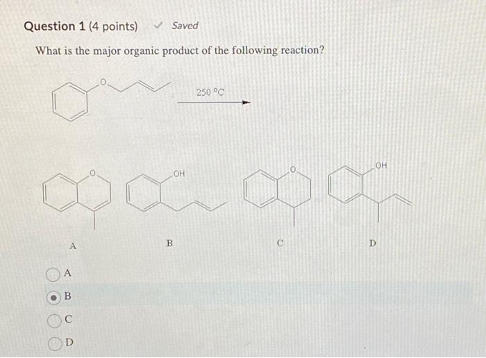 Solved What is the major organic product of the following | Chegg.com