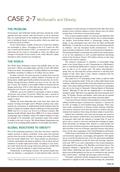 Should fast food chains such as mcdonald's be held responsible for people being overweight image