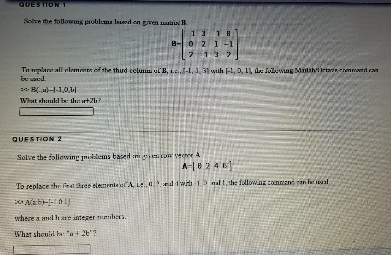 Solved QUESTION 1 Solve the following problems based on | Chegg.com