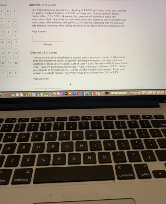 Solved Page 1 1 2 3 Question 14 (4 points) The stock of | Chegg.com