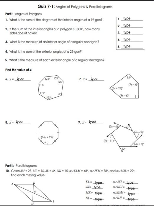 homework 1 angles of polygons answers