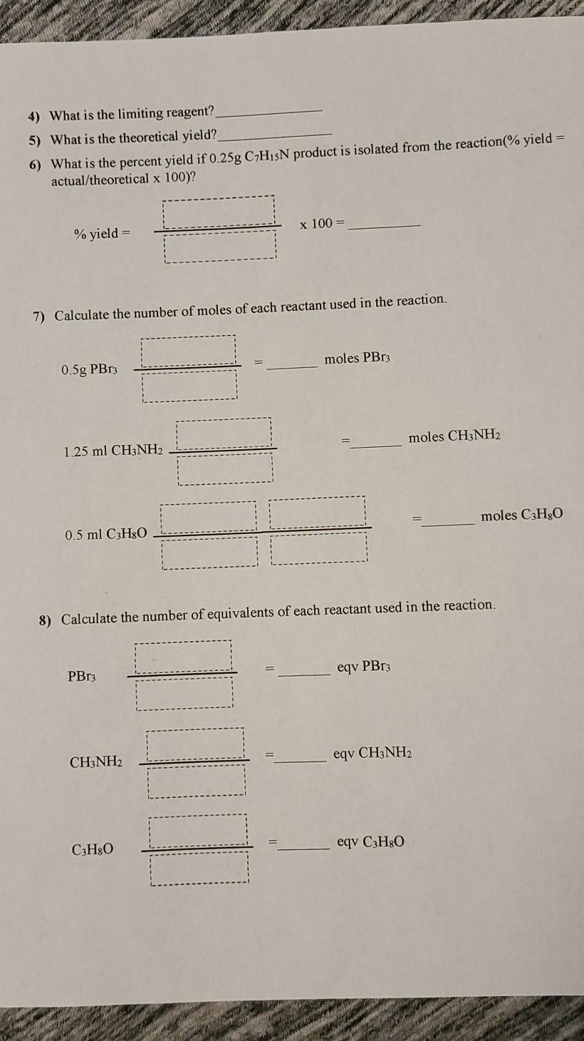 Solved CHEM241 Lab Stoichiometry worksheet NAME Complete the | Chegg.com