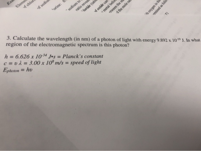 Solved Exa Eleme F Chlo Of Sodiu Orine Sodium To Ratio Chegg Com