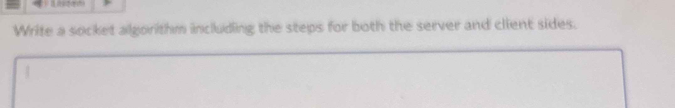 Solved Write a socket algorithm including the steps for both | Chegg.com