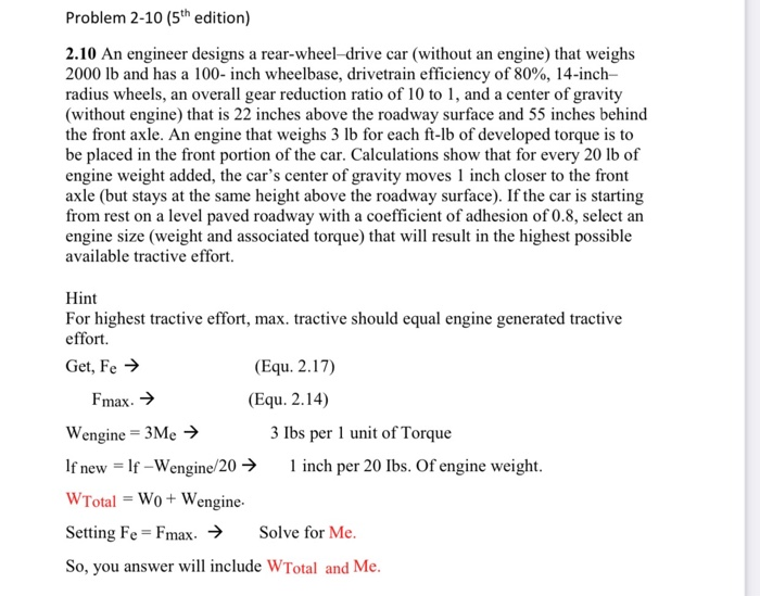 Solved Problem 210 (5th edition) 2.10 An engineer designs a