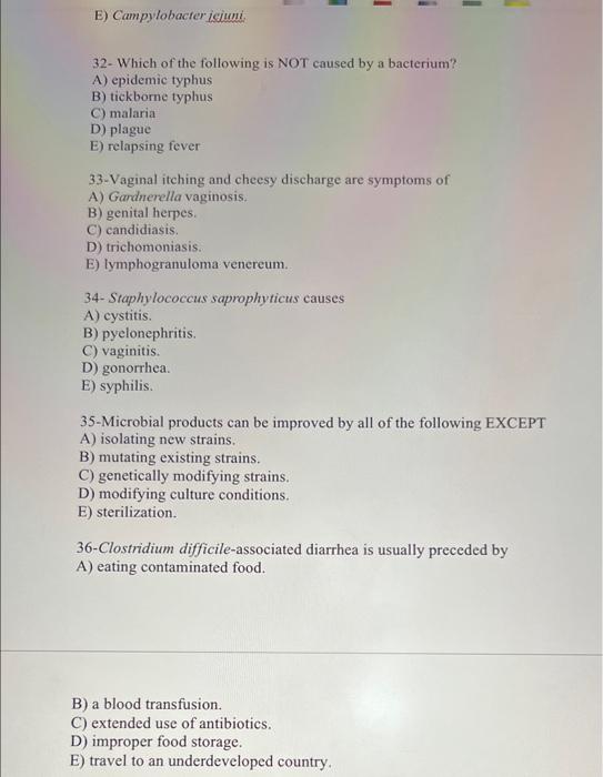 Solved 20 Filtration to remove protozoa occurs in A)