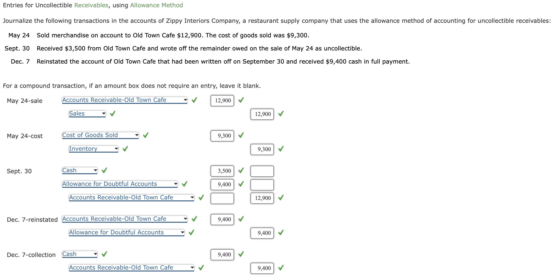 Unrecorded Receivable Example Solved Entries for Uncollectible Receivables, using | Chegg.com