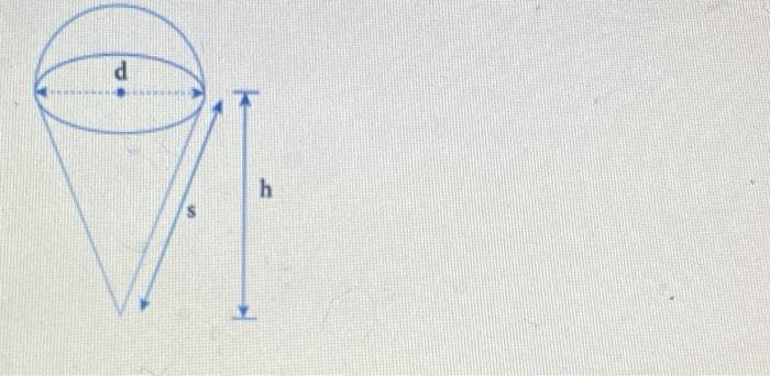 Solved An ice-cream waffle-cone has a diameter of 7.9 cm at | Chegg.com