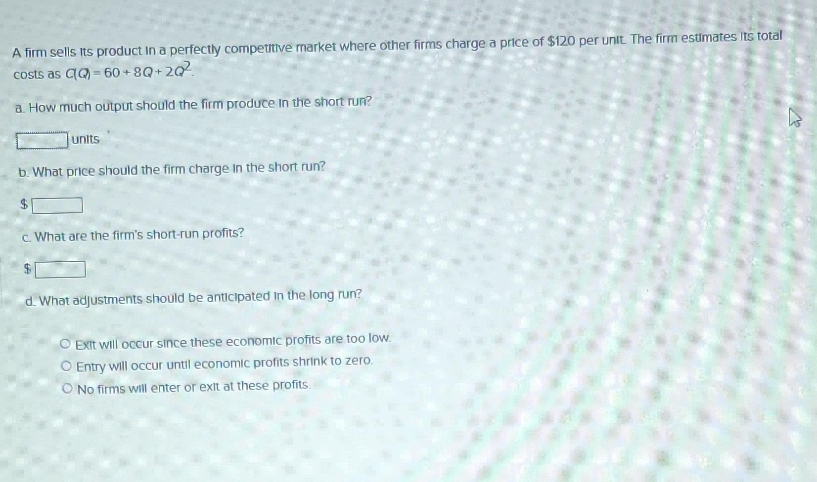 Solved A firm sells its product in a perfectly competitive