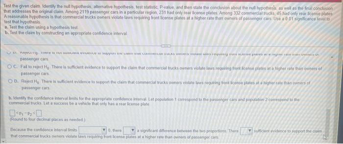 Solved Test The O Ven Claim Identify The Ruill Typothesis Chegg