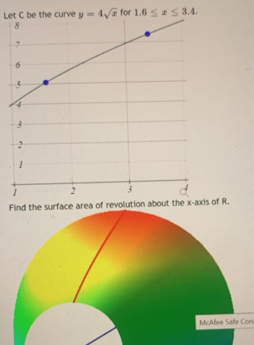 Solved Let C Be The Curve Y 4 Ae For 1 6 S S 3 4 8 7 Chegg Com