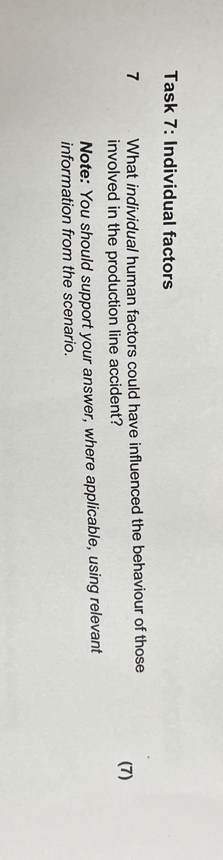 Solved Task 7: Individual Factors7What Individual Human | Chegg.com